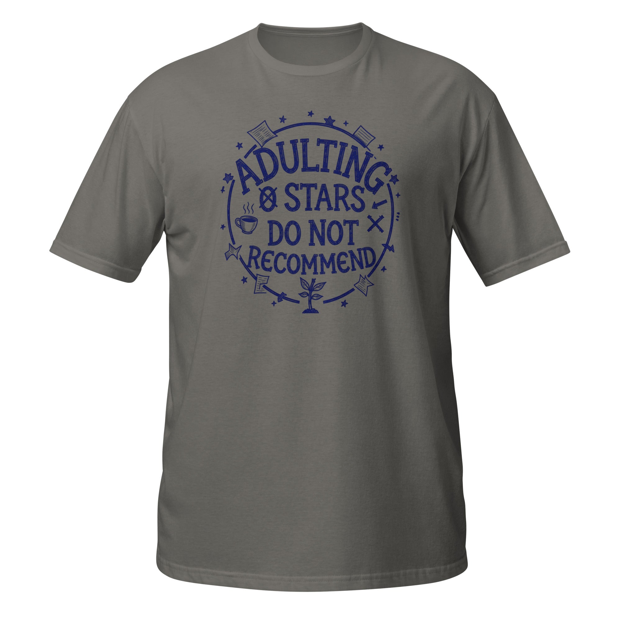 Adulting Tee - Sketchline Tees blue ink doodle T-shirt
