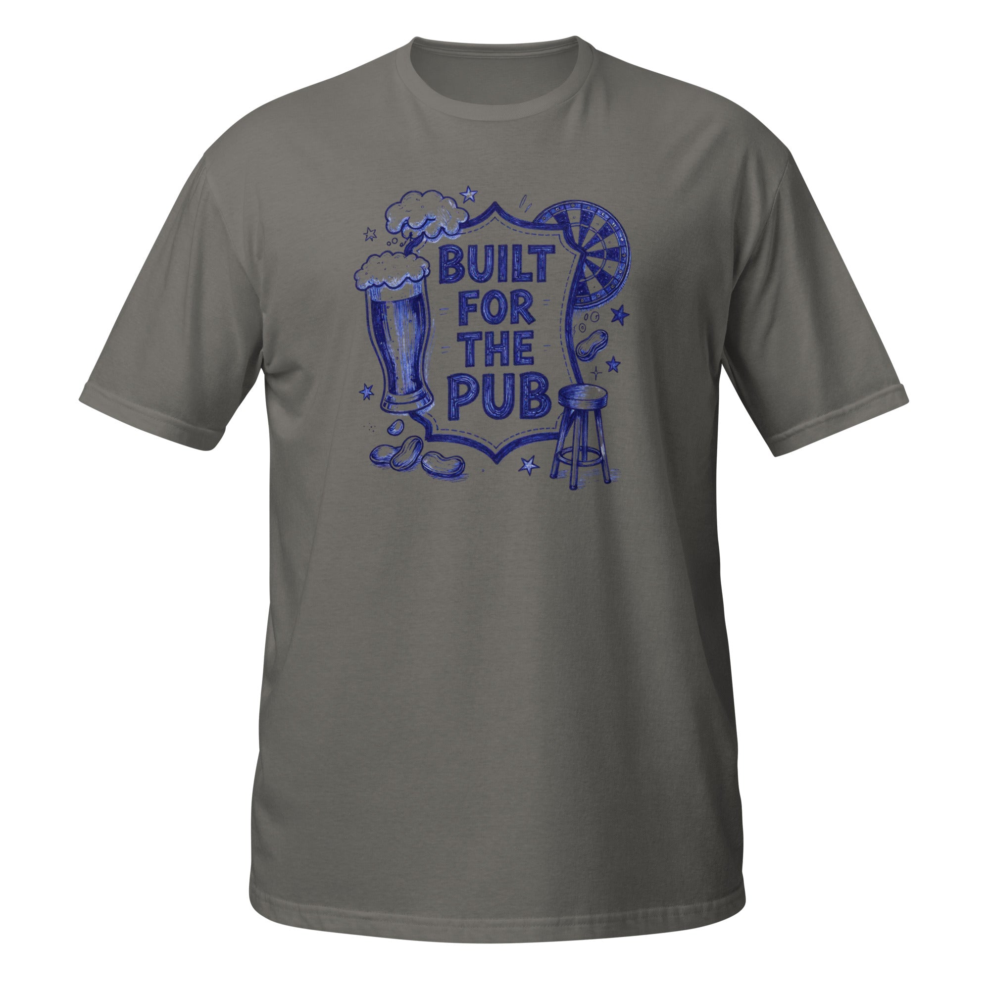 Built for the Pub Tee - Sketchline Tees blue ink doodle T-shirt
