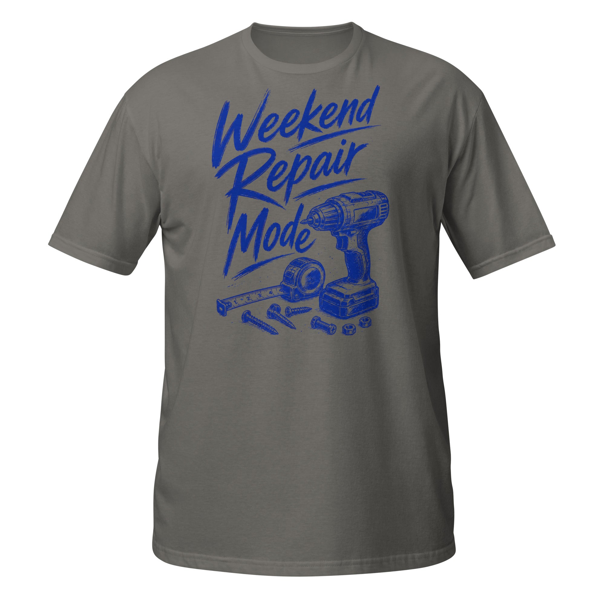 Weekend Repair Mode Tee - Sketchline Tees blue ink doodle T-shirt