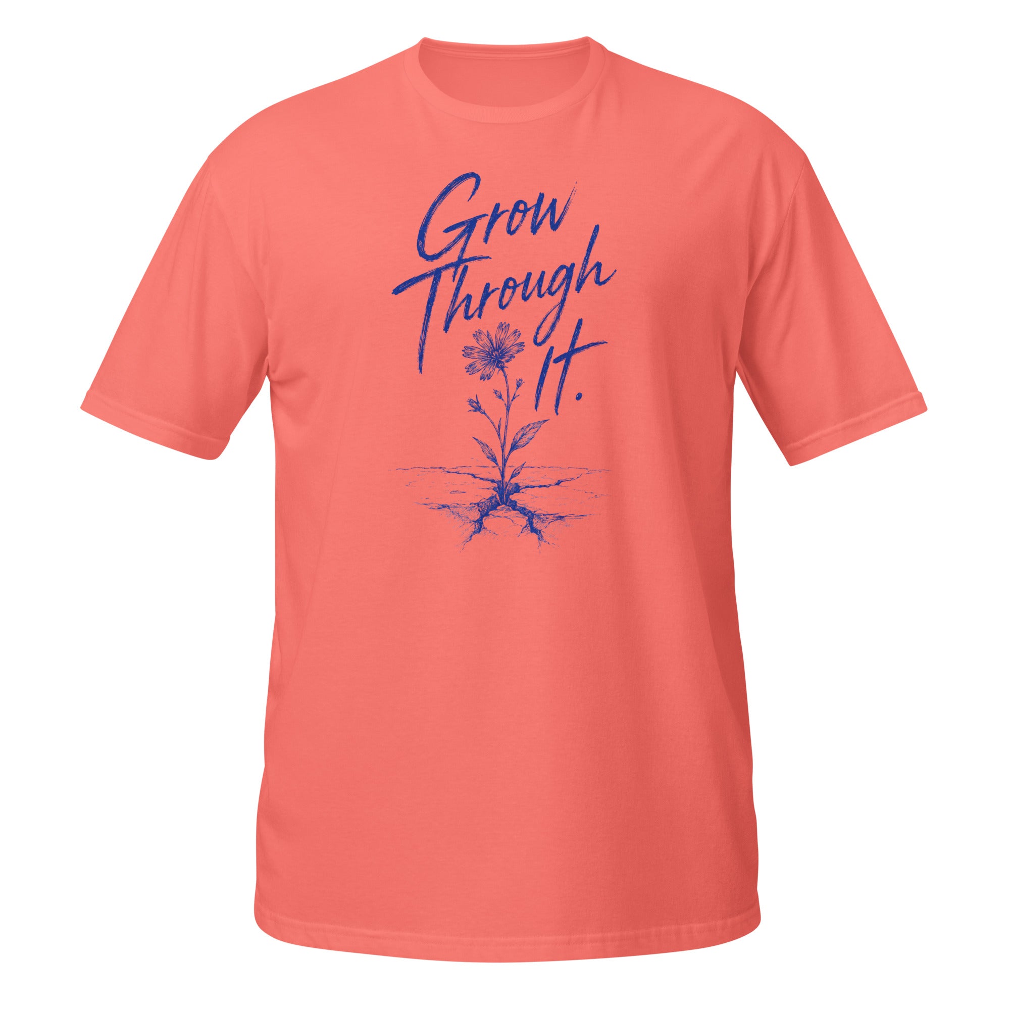 Grow Through It Tee - Sketchline Tees blue ink doodle T-shirt