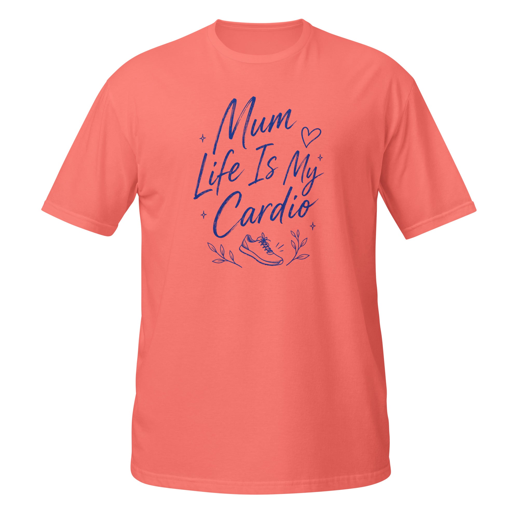 Mum Life Is My Cardio Tee - Sketchline Tees blue ink doodle T-shirt