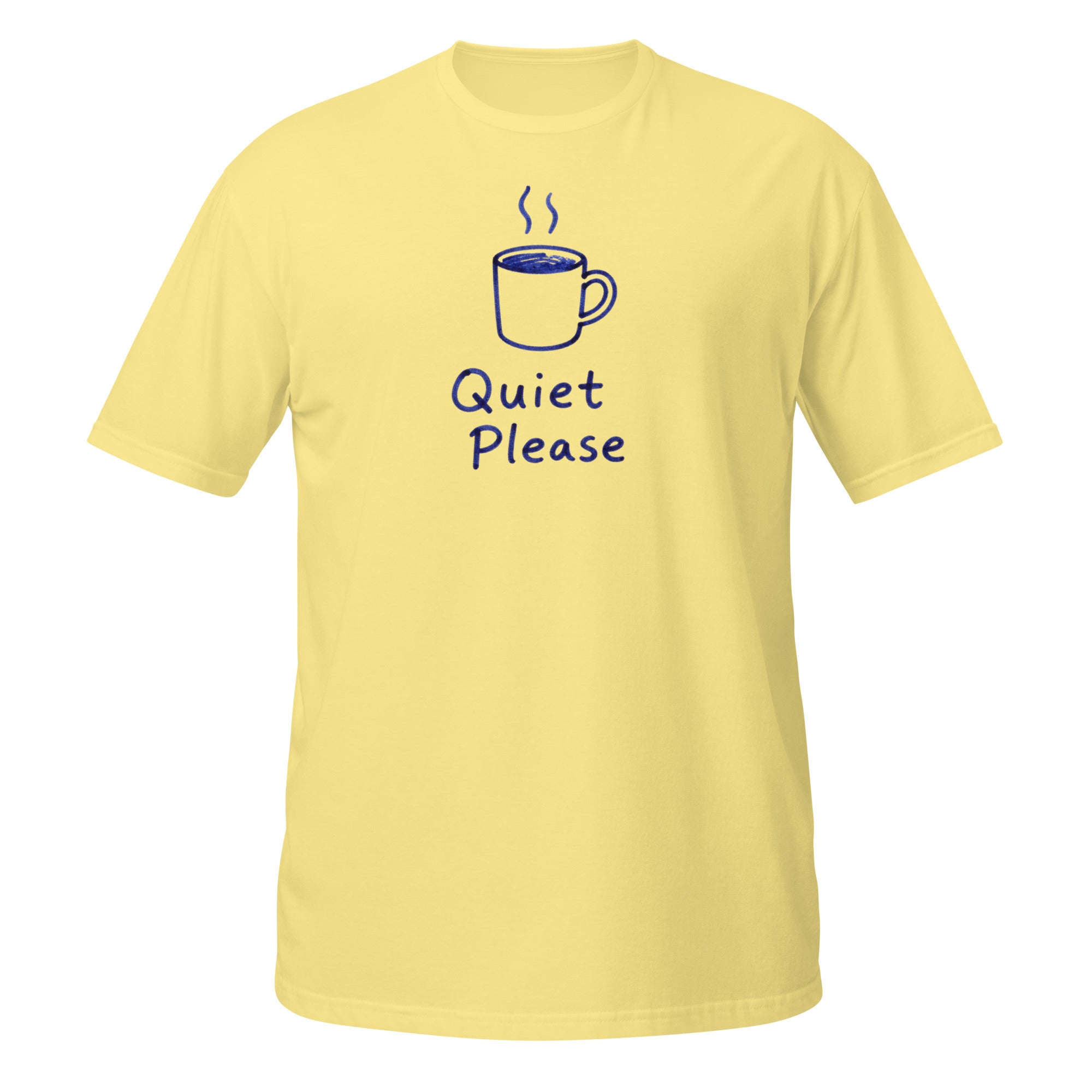 Quiet Please Tee - Sketchline Tees blue ink doodle T-shirt