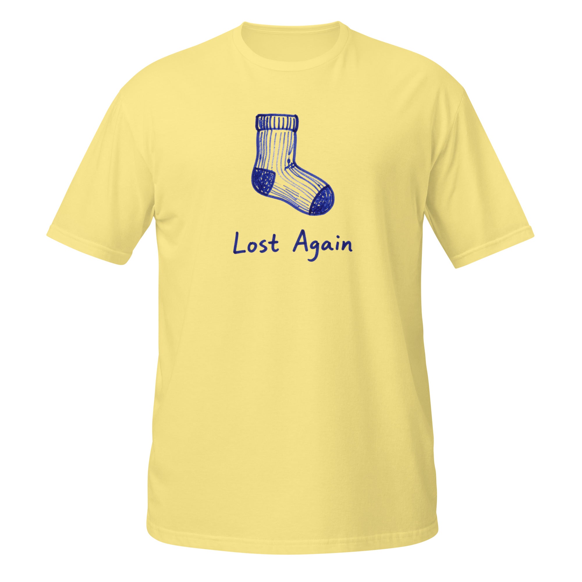Lost Again Tee - Sketchline Tees blue ink doodle T-shirt