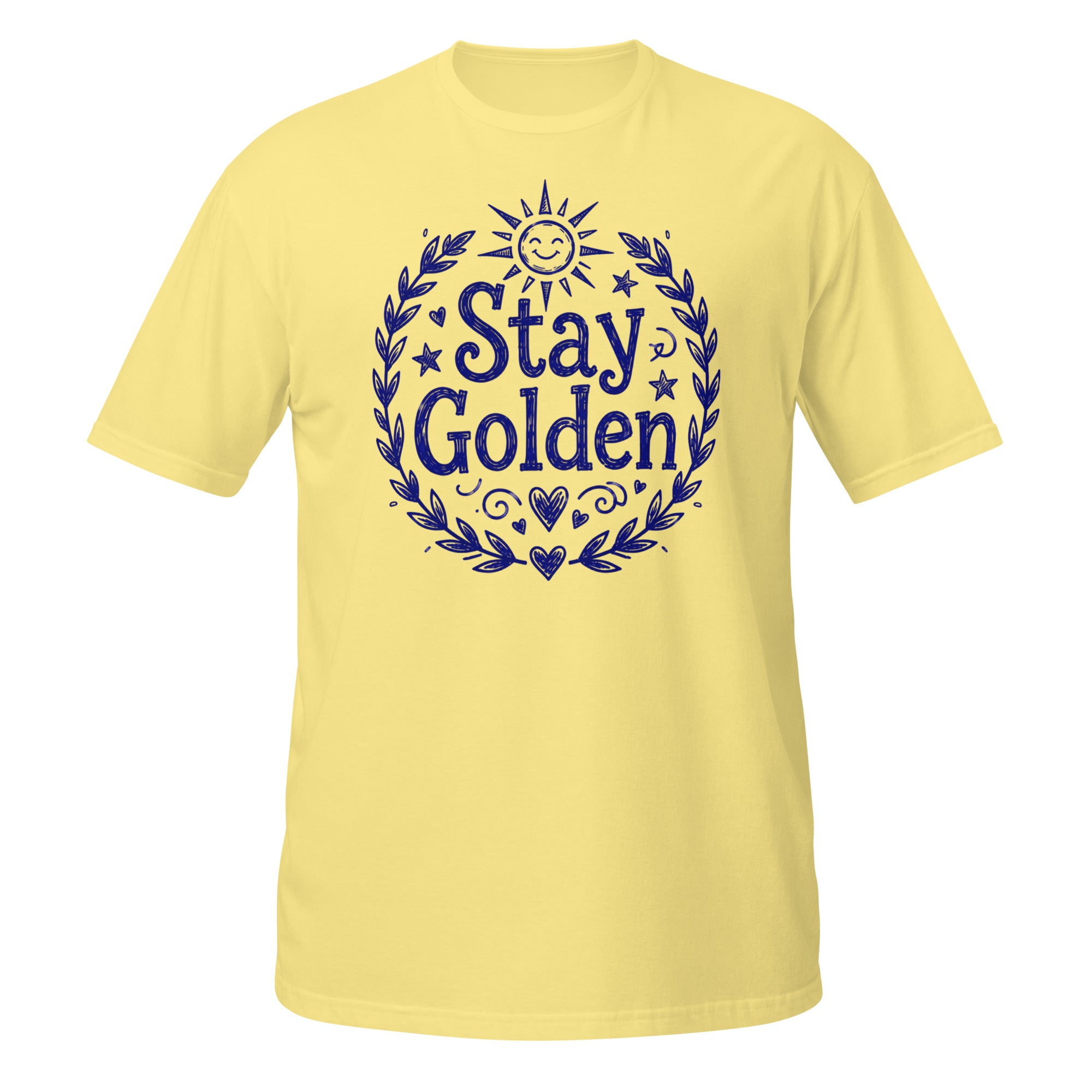 Stay Golden Tee - Sketchline Tees blue ink doodle T-shirt