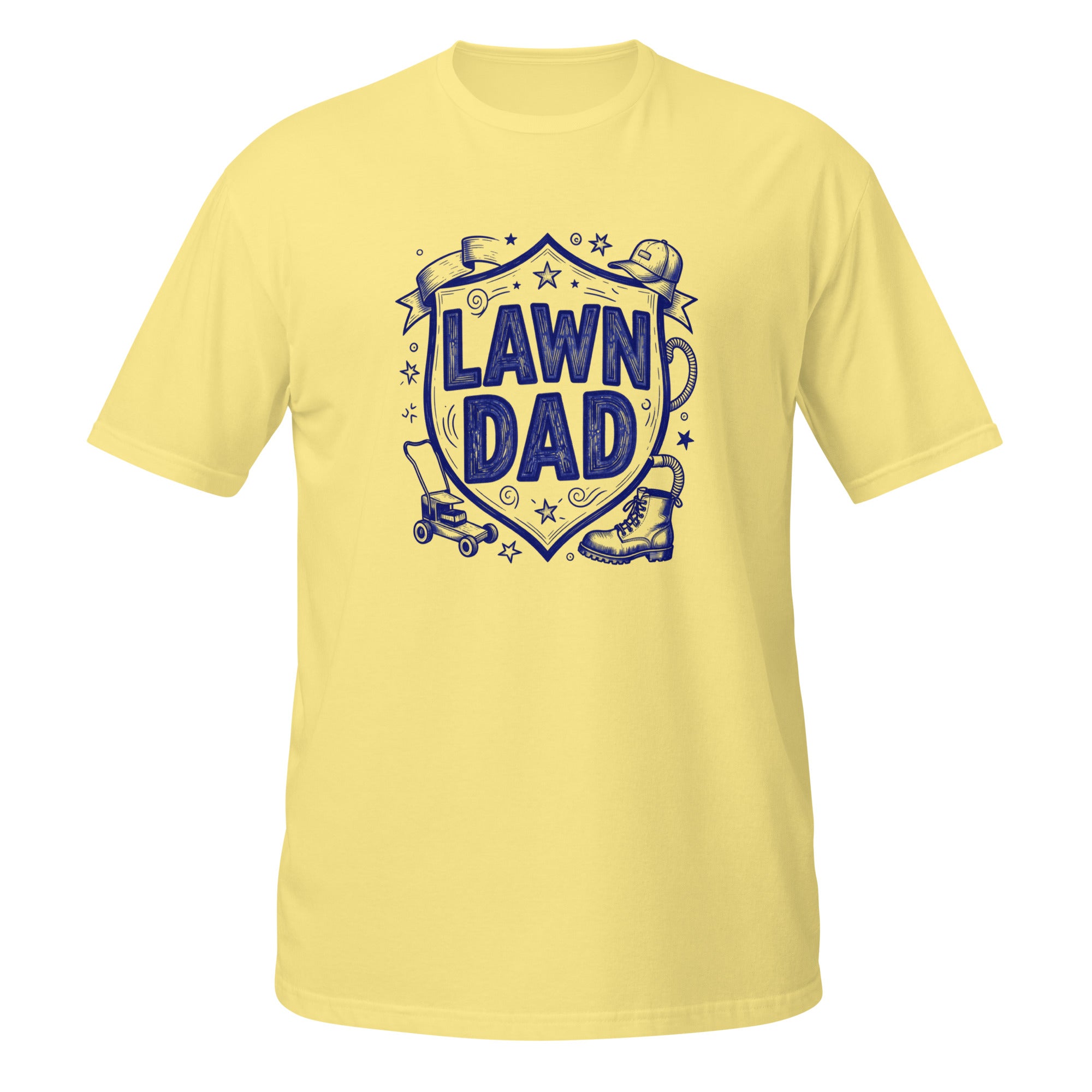 Lawn Dad Tee - Sketchline Tees blue ink doodle T-shirt