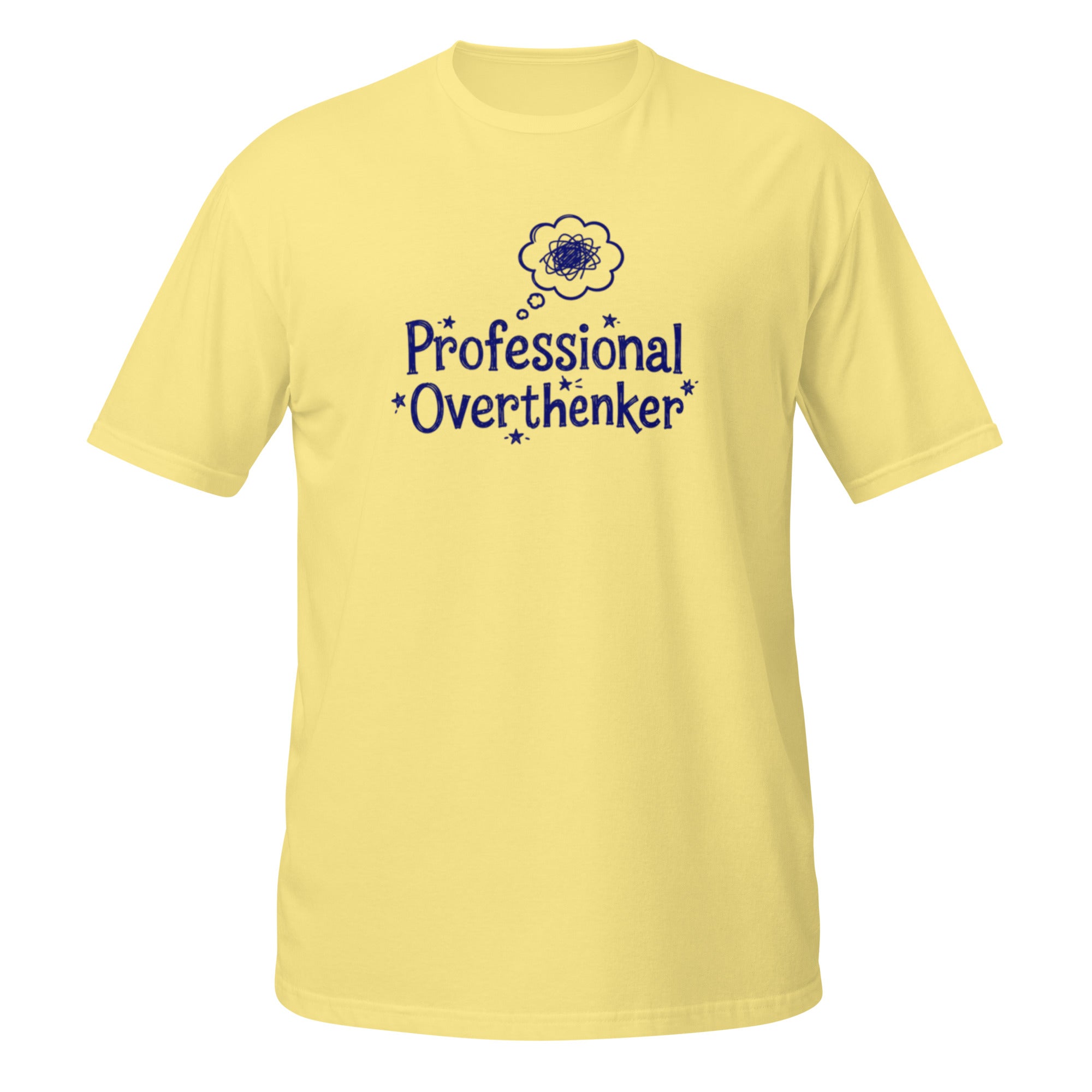 Professional Overthinker Tee - Sketchline Tees blue ink doodle T-shirt