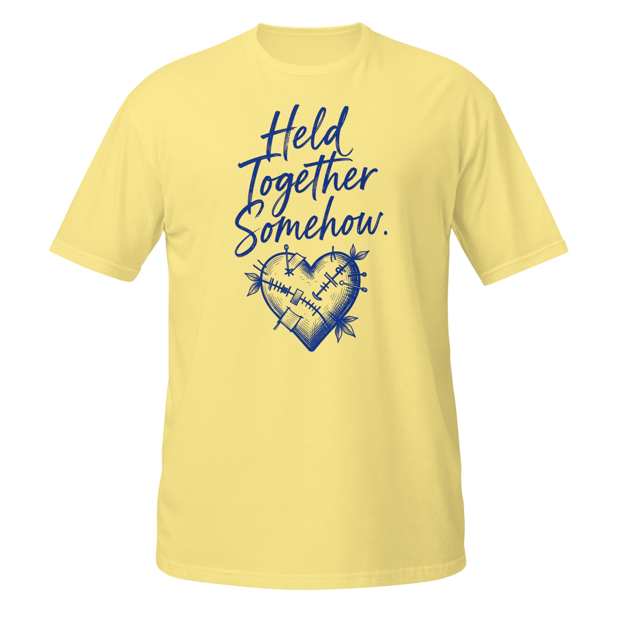 Held Together Somehow Tee - Sketchline Tees blue ink doodle T-shirt