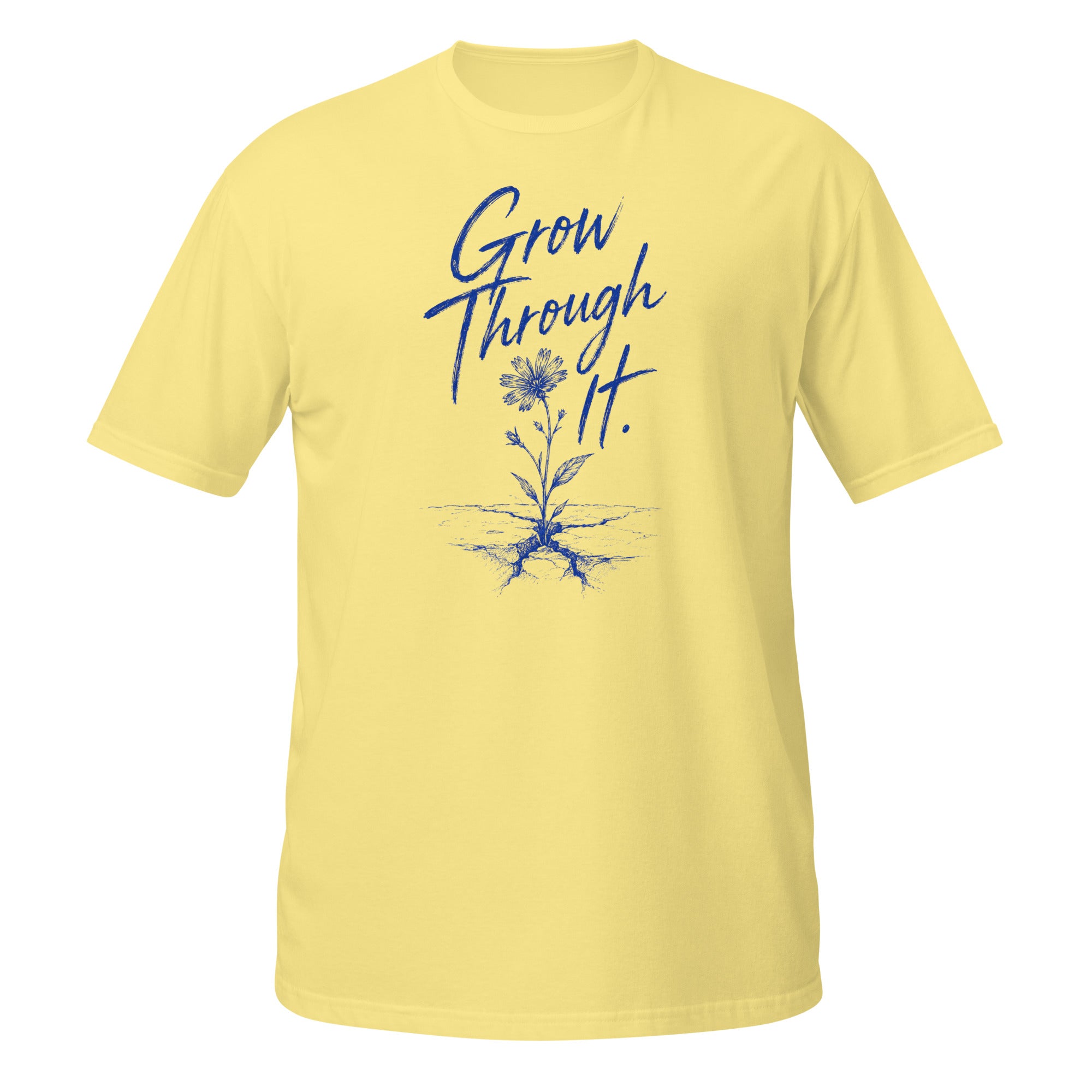 Grow Through It Tee - Sketchline Tees blue ink doodle T-shirt