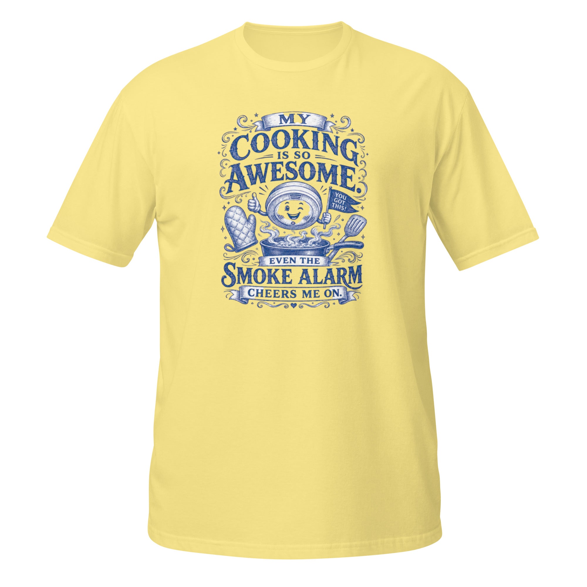 Cooking Is So Awesome Tee - Sketchline Tees blue ink doodle T-shirt