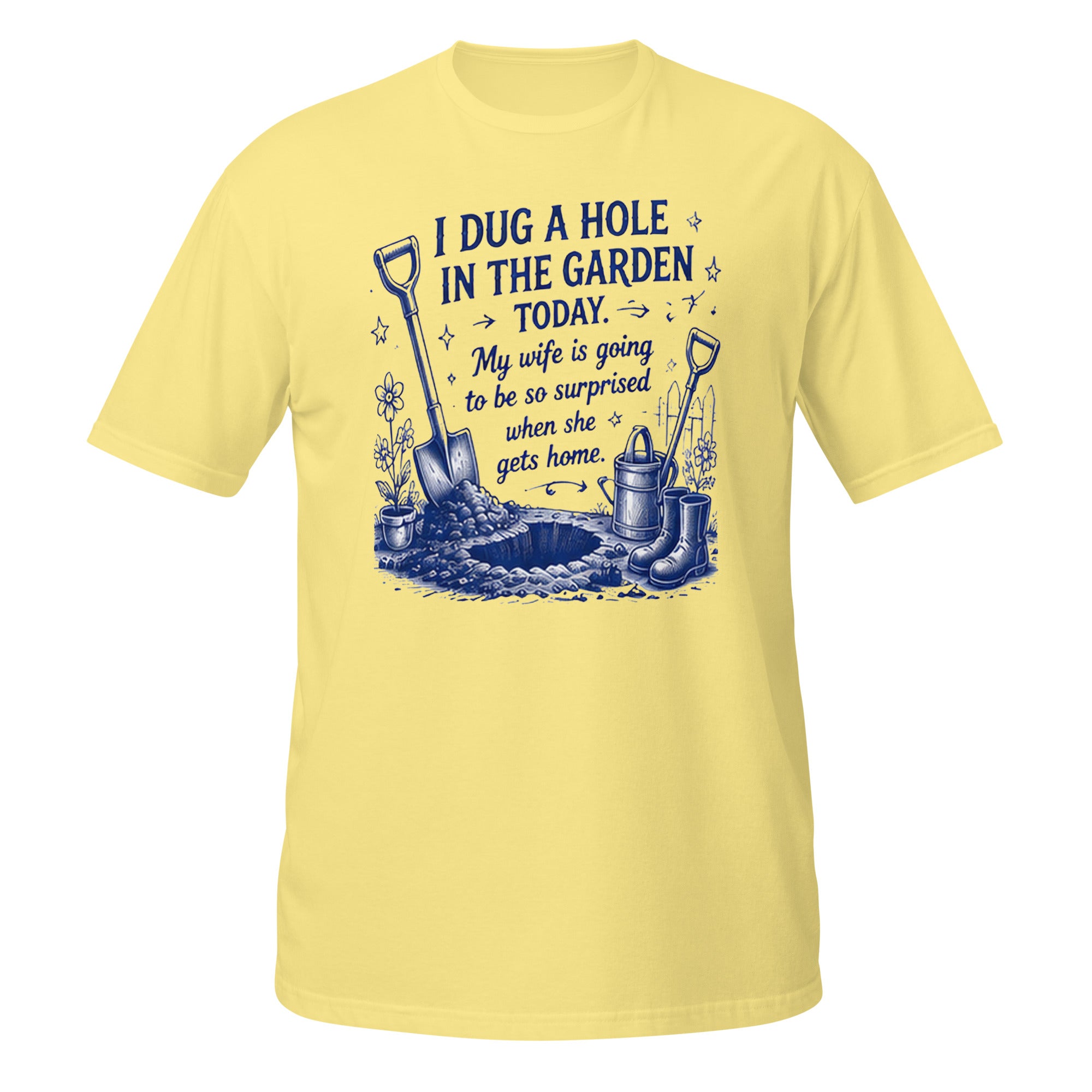 I Dug a Hole Tee - Sketchline Tees blue ink doodle T-shirt