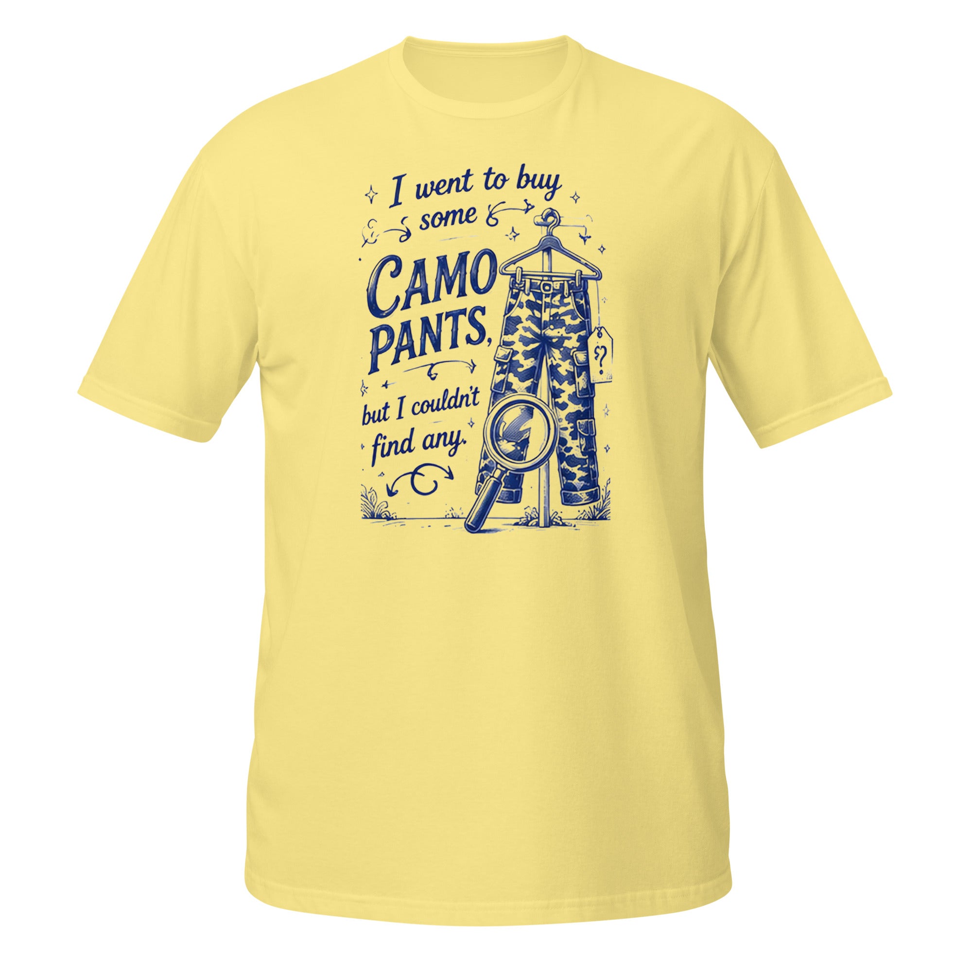Camo Pants Tee - Sketchline Tees blue ink doodle T-shirt