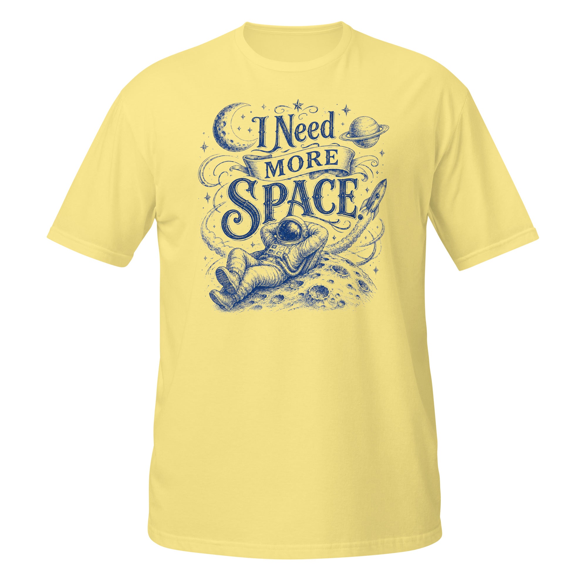 I Need More Space Tee - Sketchline Tees blue ink doodle T-shirt