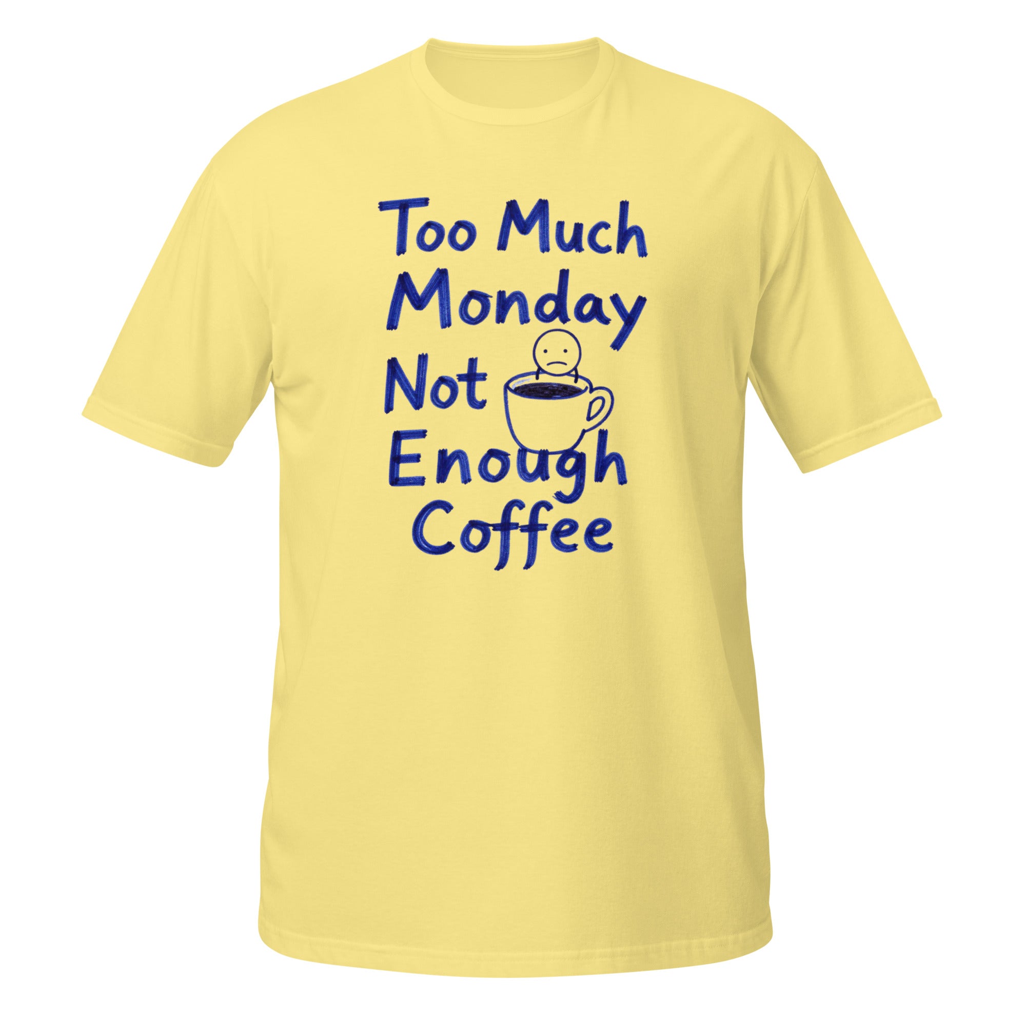 Too Much Monday Tee - Sketchline Tees blue ink doodle T-shirt