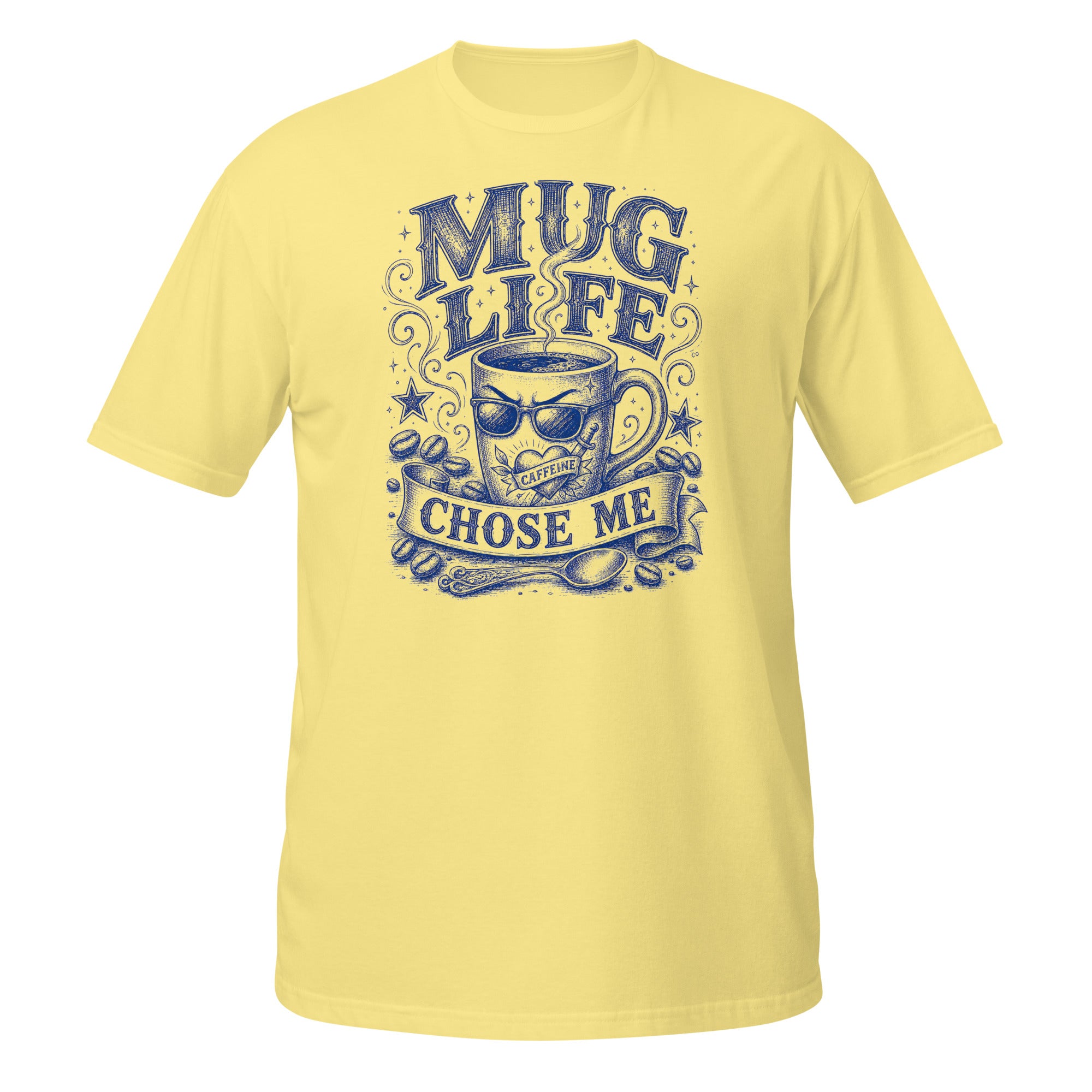 Mug Life Tee - Sketchline Tees blue ink doodle T-shirt