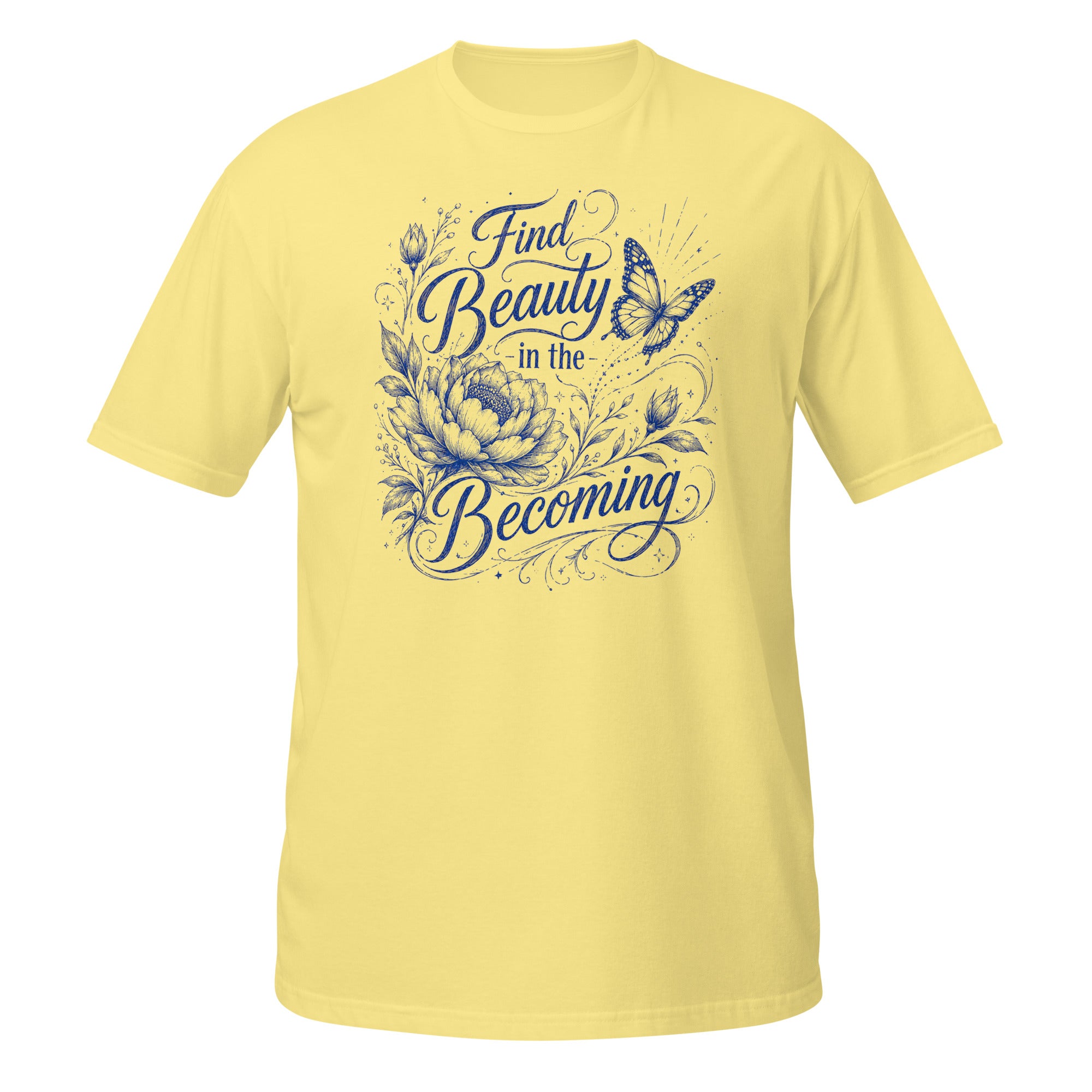 Beauty in the Becoming Tee - Sketchline Tees blue ink doodle T-shirt