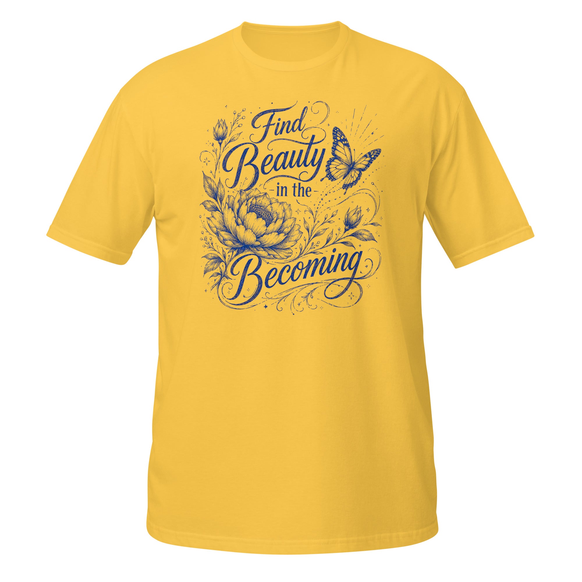 Beauty in the Becoming Tee - Sketchline Tees blue ink doodle T-shirt