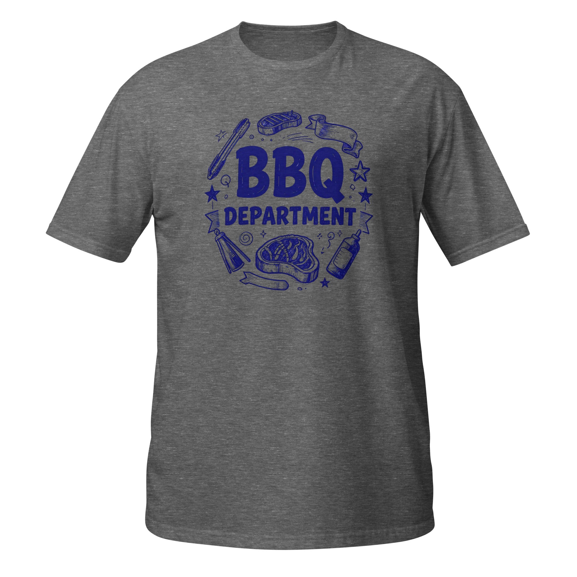 BBQ Department Tee - Sketchline Tees blue ink doodle T-shirt
