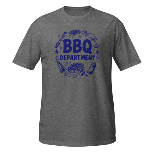 BBQ Department Tee - Sketchline Tees blue ink doodle T-shirt