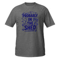 Probably in the Shed Tee - Sketchline Tees blue ink doodle T-shirt