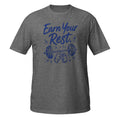 Earn Your Rest Tee - Sketchline Tees blue ink doodle T-shirt