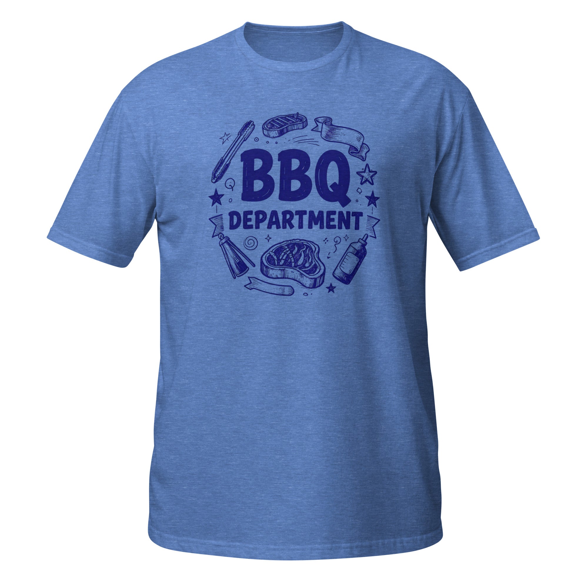 BBQ Department Tee - Sketchline Tees blue ink doodle T-shirt