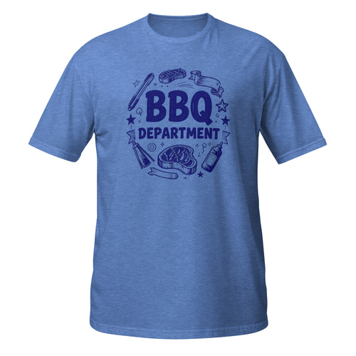 BBQ Department Tee - Sketchline Tees blue ink doodle T-shirt