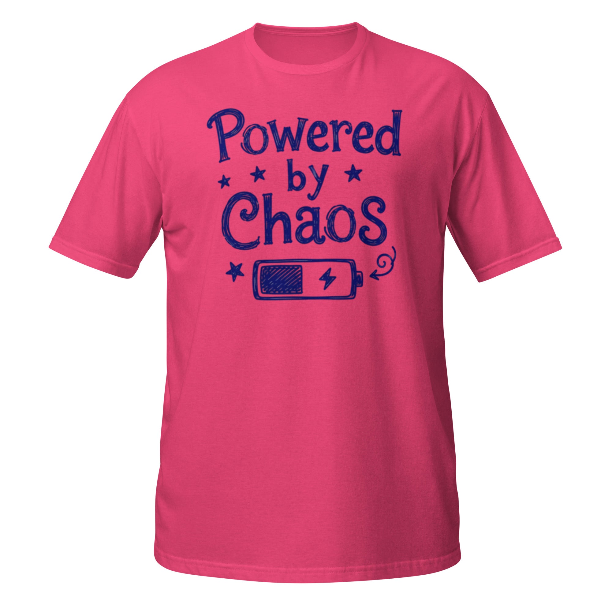Powered by Chaos Tee - Sketchline Tees blue ink doodle T-shirt