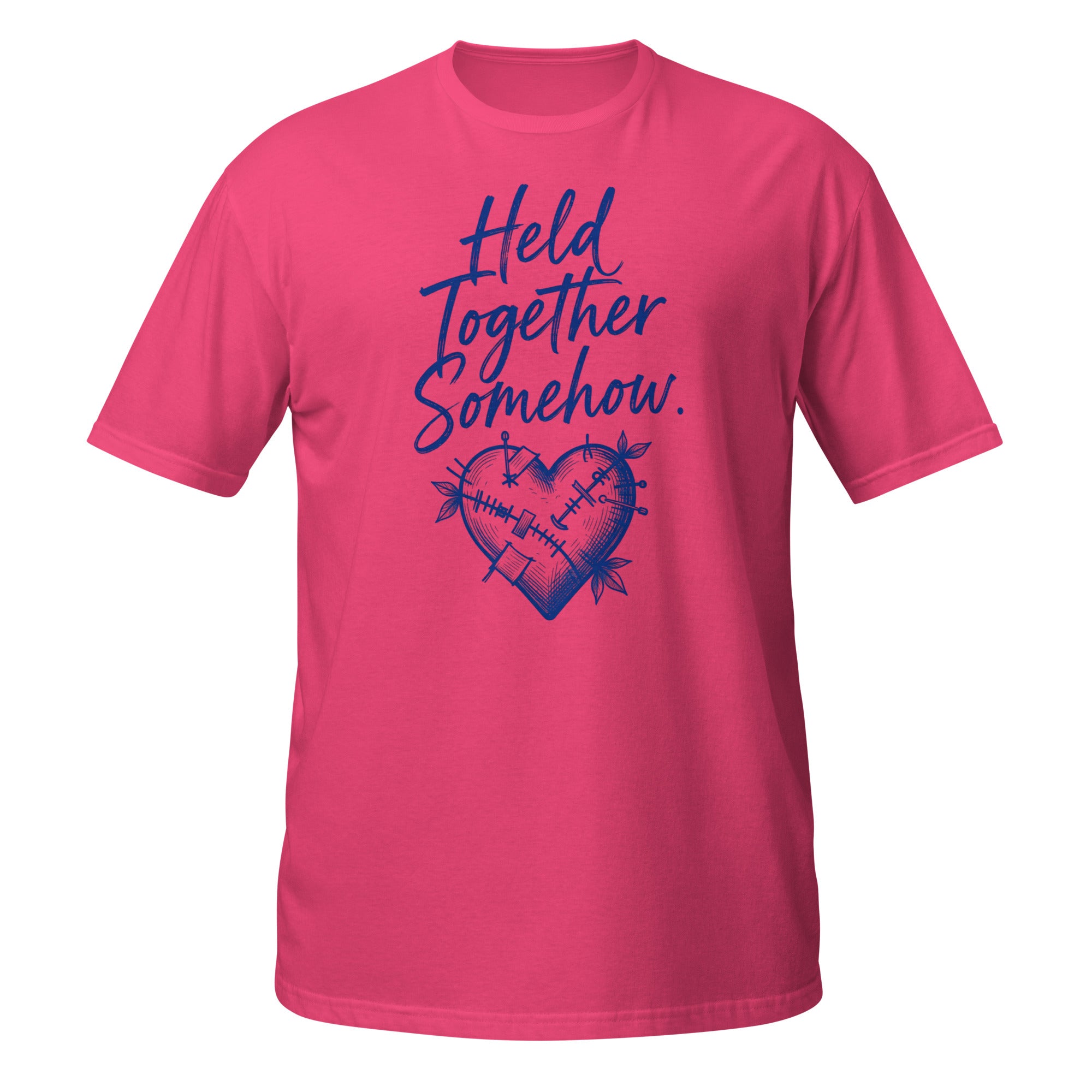Held Together Somehow Tee - Sketchline Tees blue ink doodle T-shirt