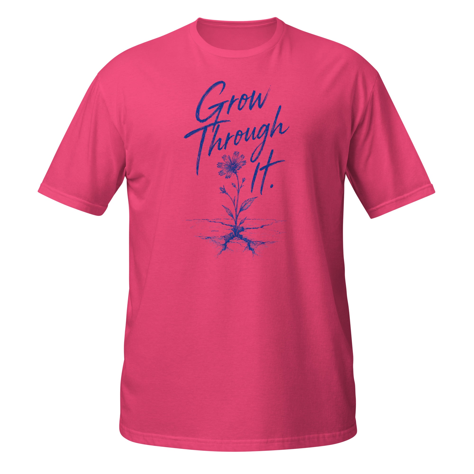 Grow Through It Tee - Sketchline Tees blue ink doodle T-shirt
