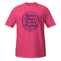 Bloom Where You Are Planted Tee - Sketchline Tees blue ink doodle T-shirt