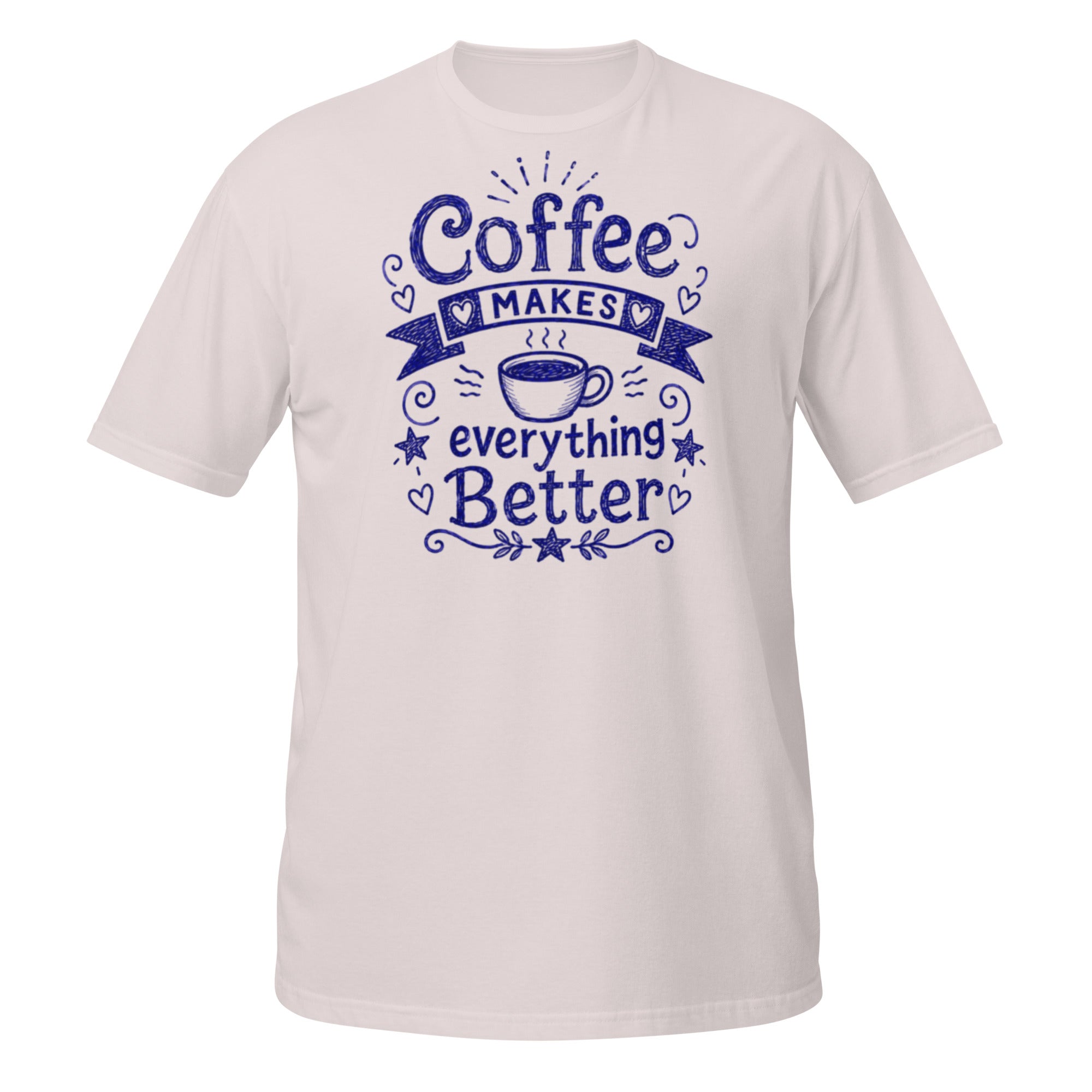 Coffee Makes Everything Better Tee - Sketchline Tees blue ink doodle T-shirt
