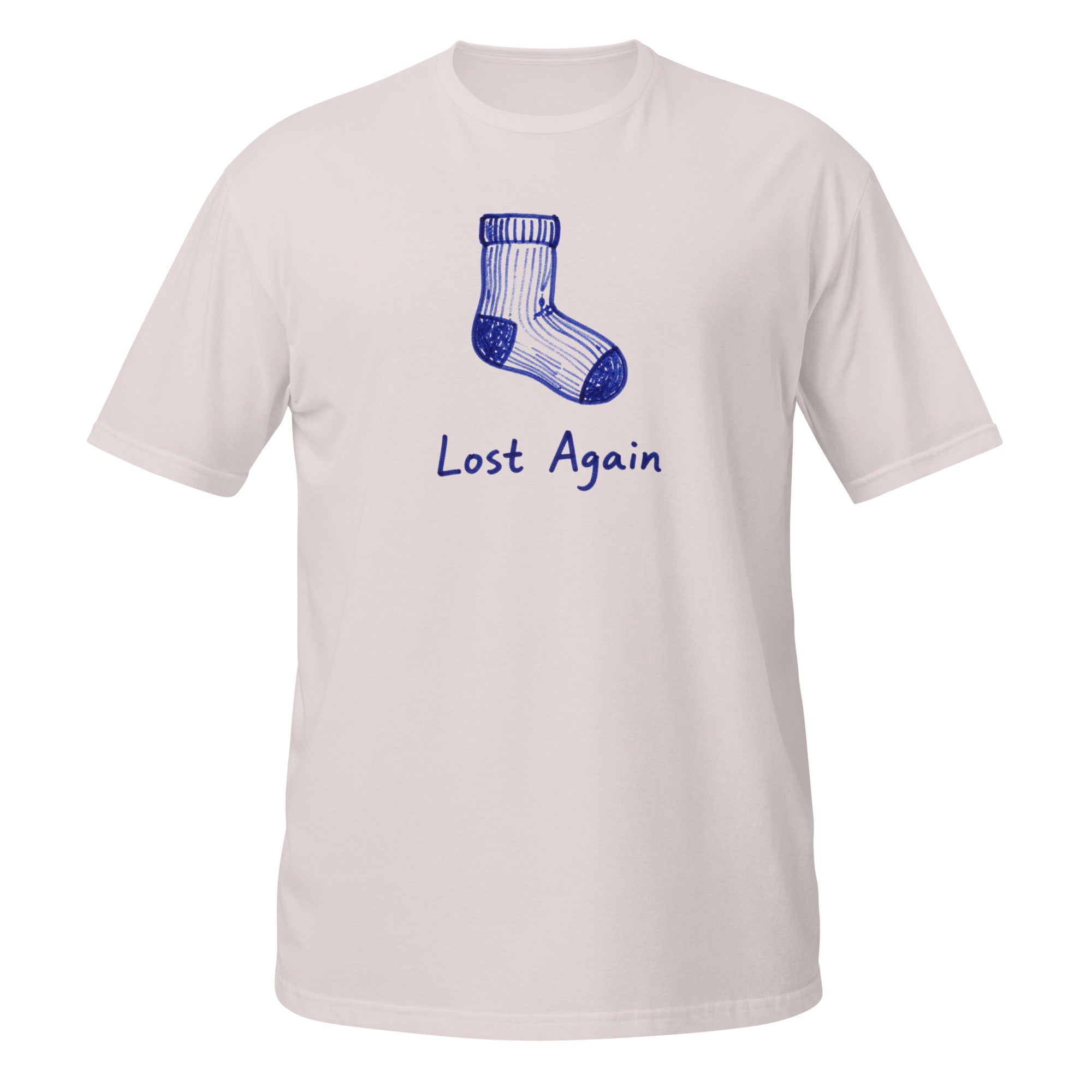 Lost Again Tee - Sketchline Tees blue ink doodle T-shirt
