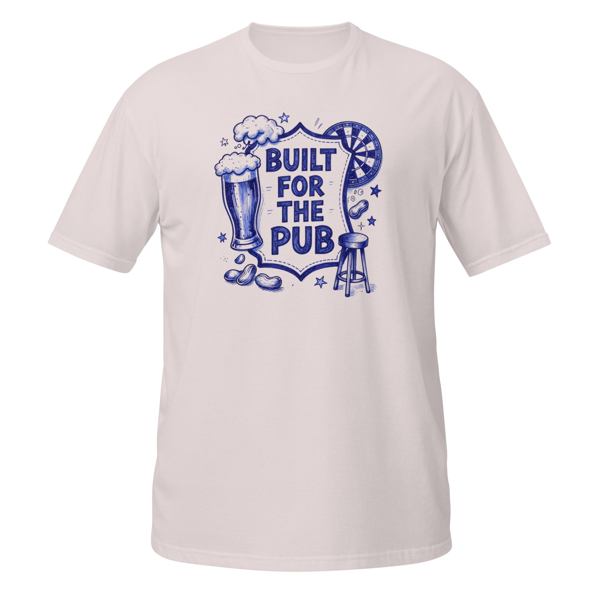 Built for the Pub Tee - Sketchline Tees blue ink doodle T-shirt