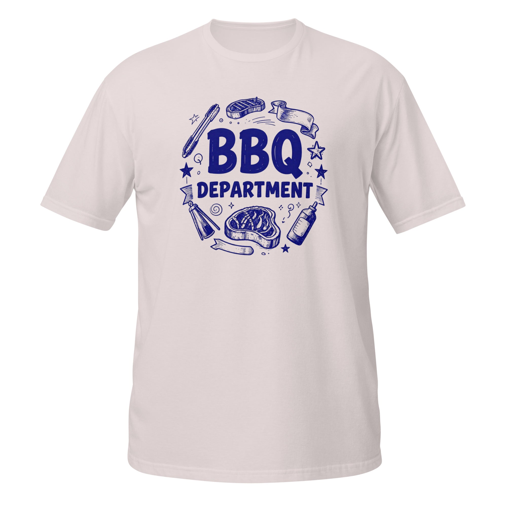 BBQ Department Tee - Sketchline Tees blue ink doodle T-shirt