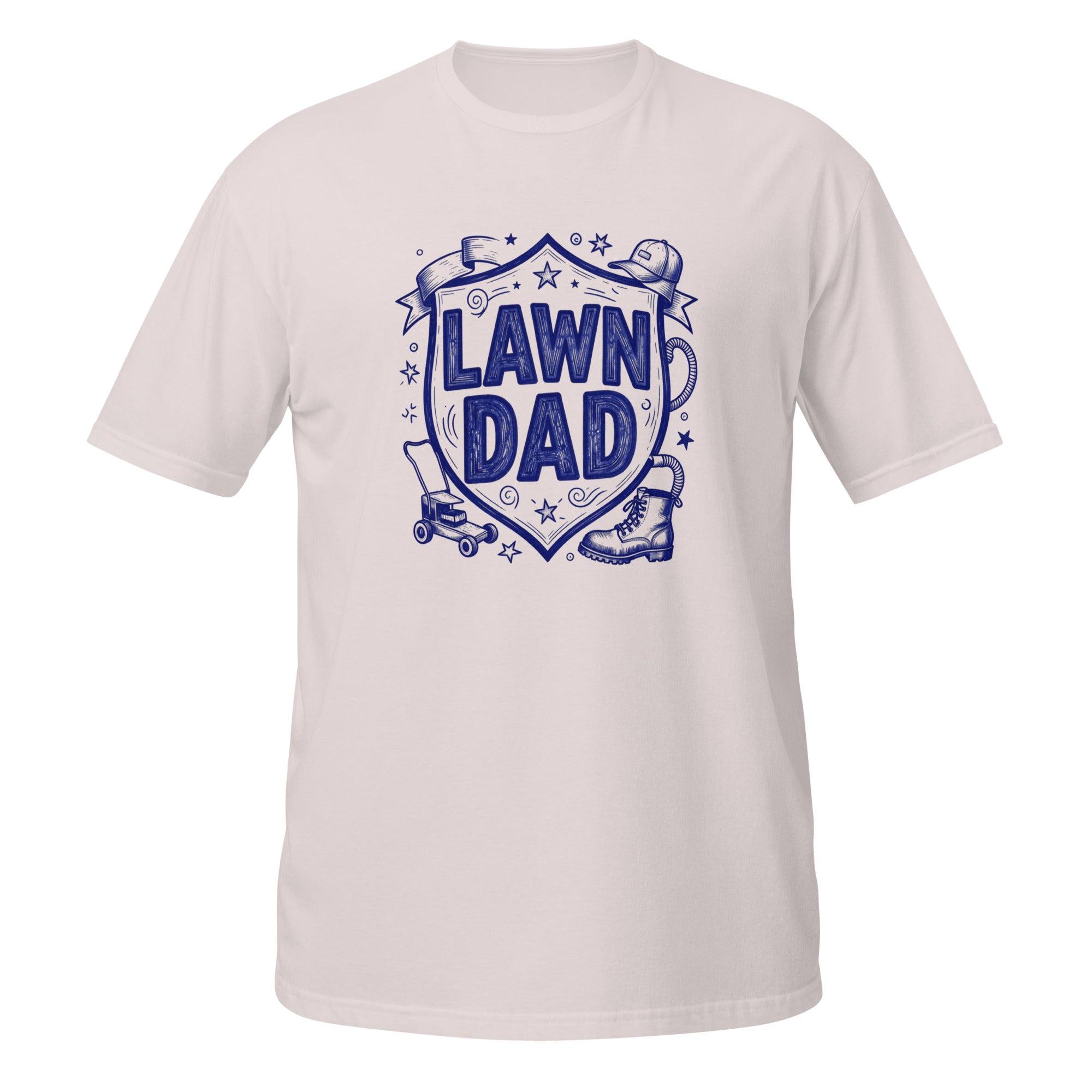 Lawn Dad Tee - Sketchline Tees blue ink doodle T-shirt