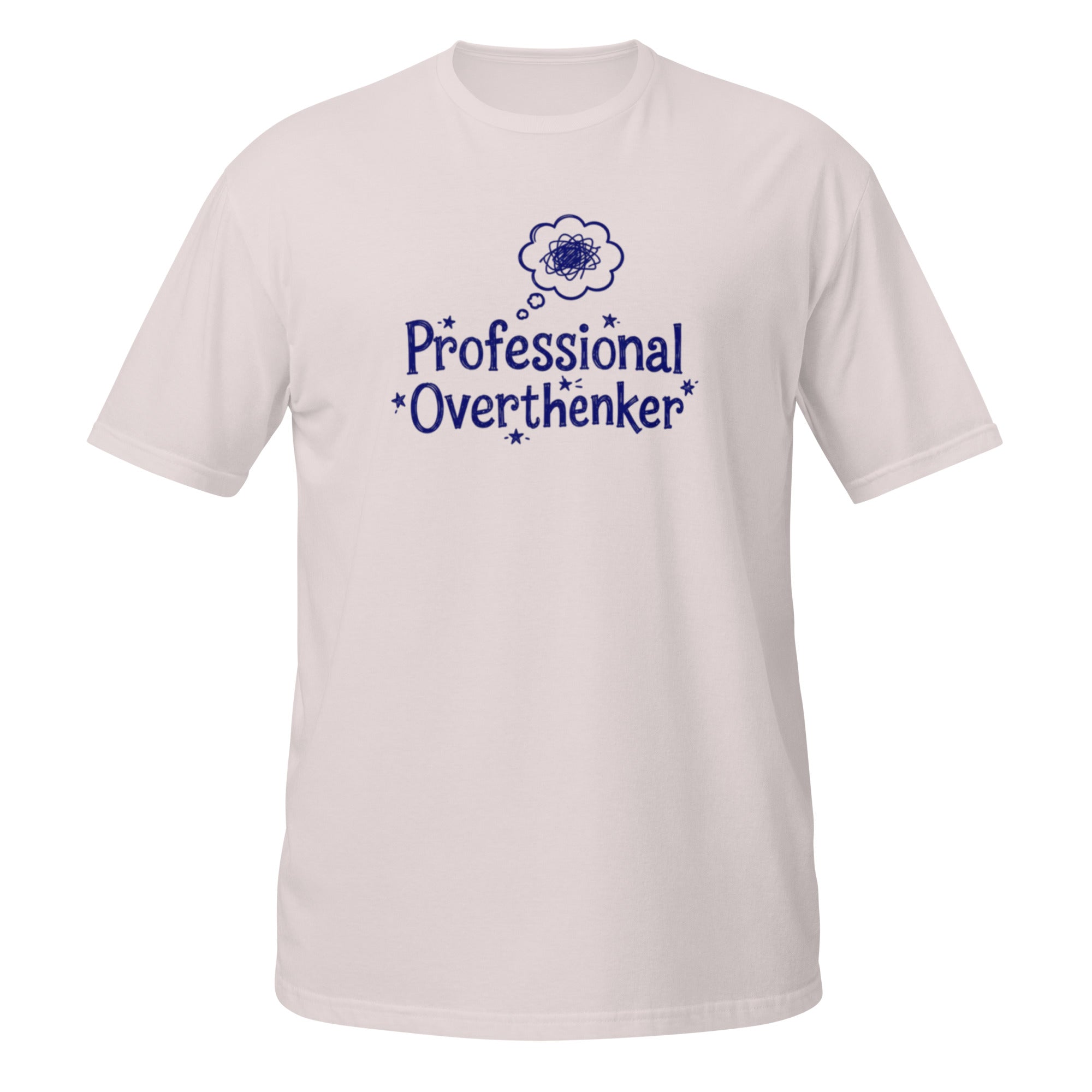 Professional Overthinker Tee - Sketchline Tees blue ink doodle T-shirt