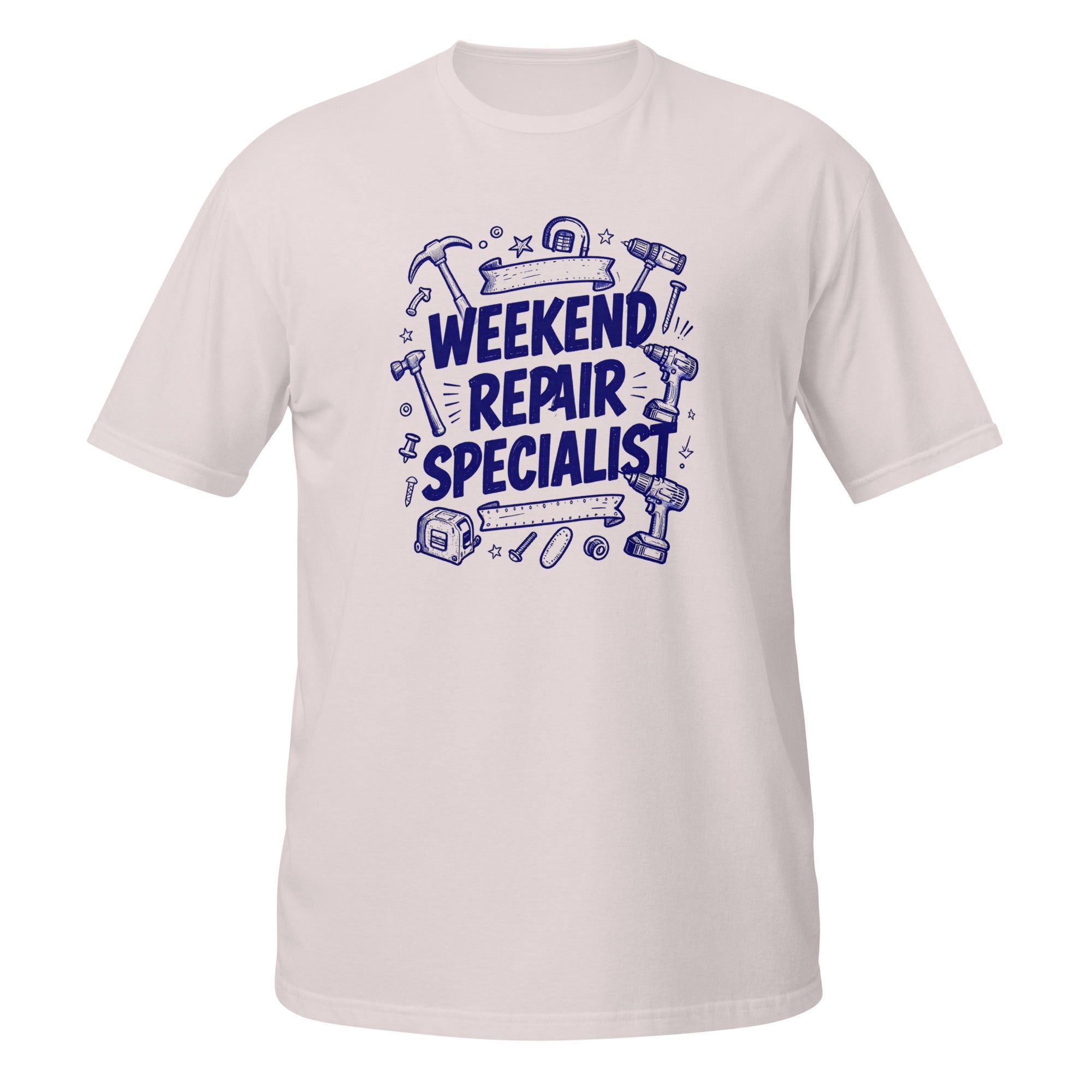 Weekend Repair Specialist Tee - Sketchline Tees blue ink doodle T-shirt