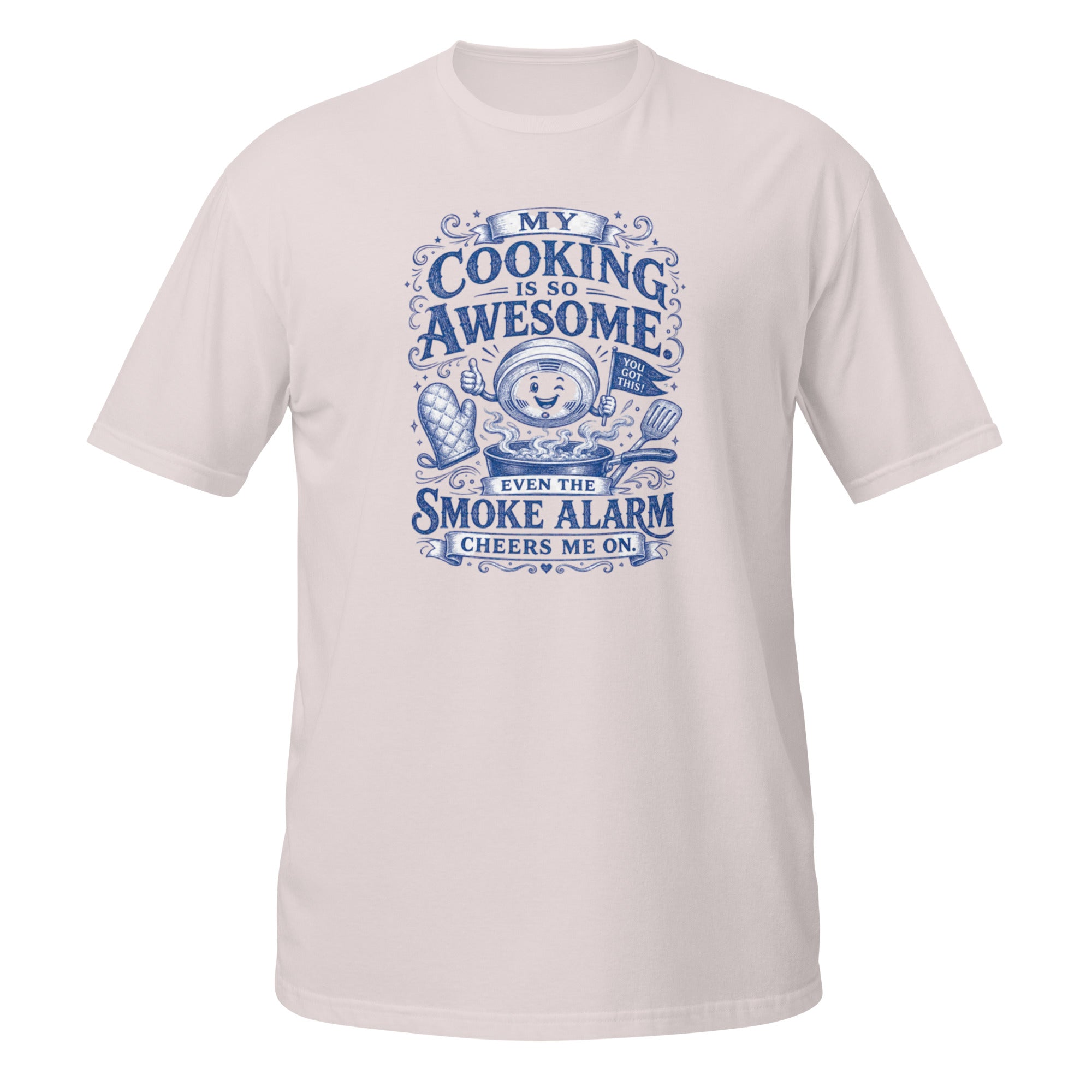 Cooking Is So Awesome Tee - Sketchline Tees blue ink doodle T-shirt