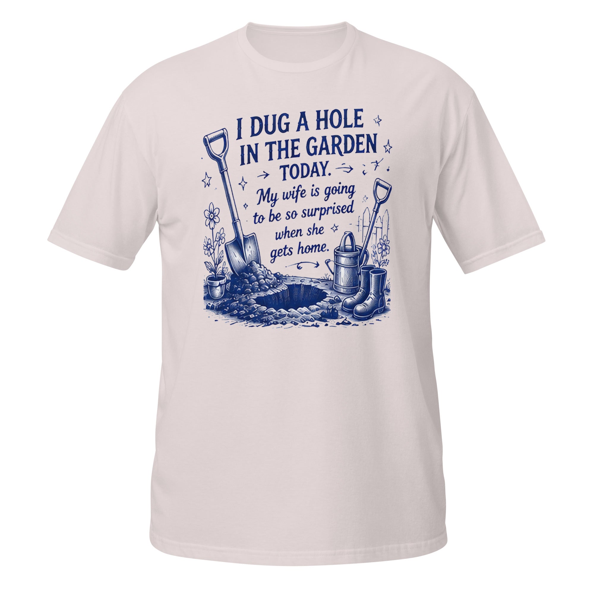 I Dug a Hole Tee - Sketchline Tees blue ink doodle T-shirt