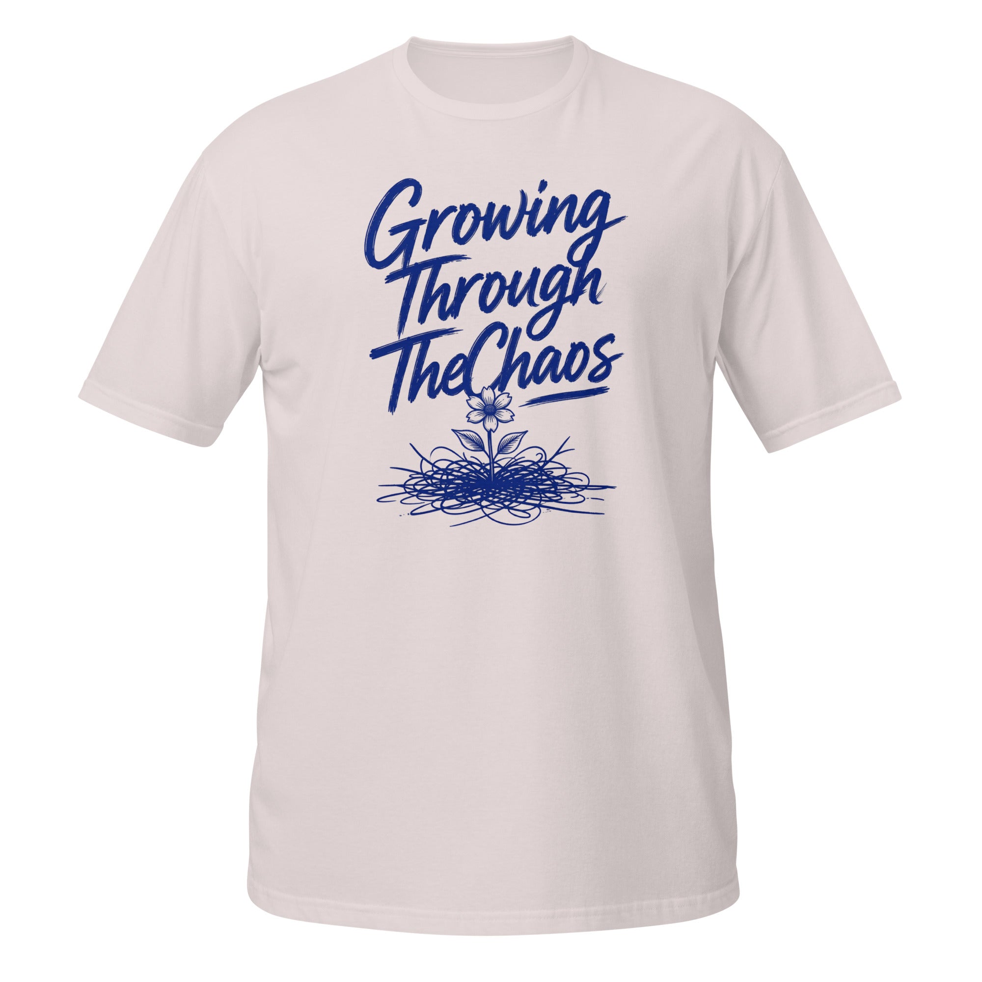 Growing Through the Chaos Tee - Sketchline Tees blue ink doodle T-shirt