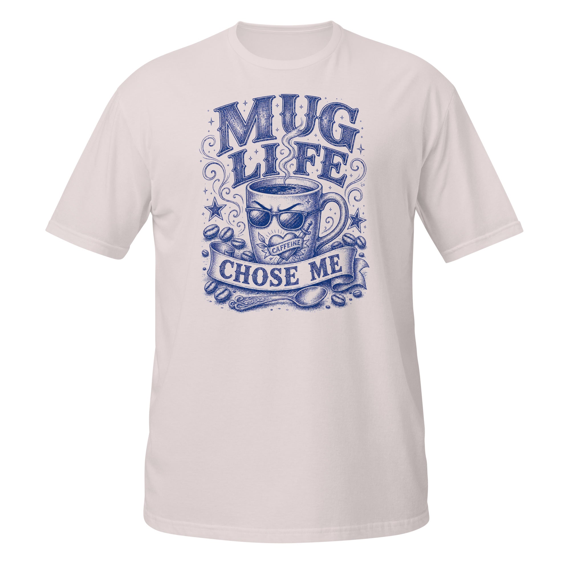 Mug Life Tee - Sketchline Tees blue ink doodle T-shirt