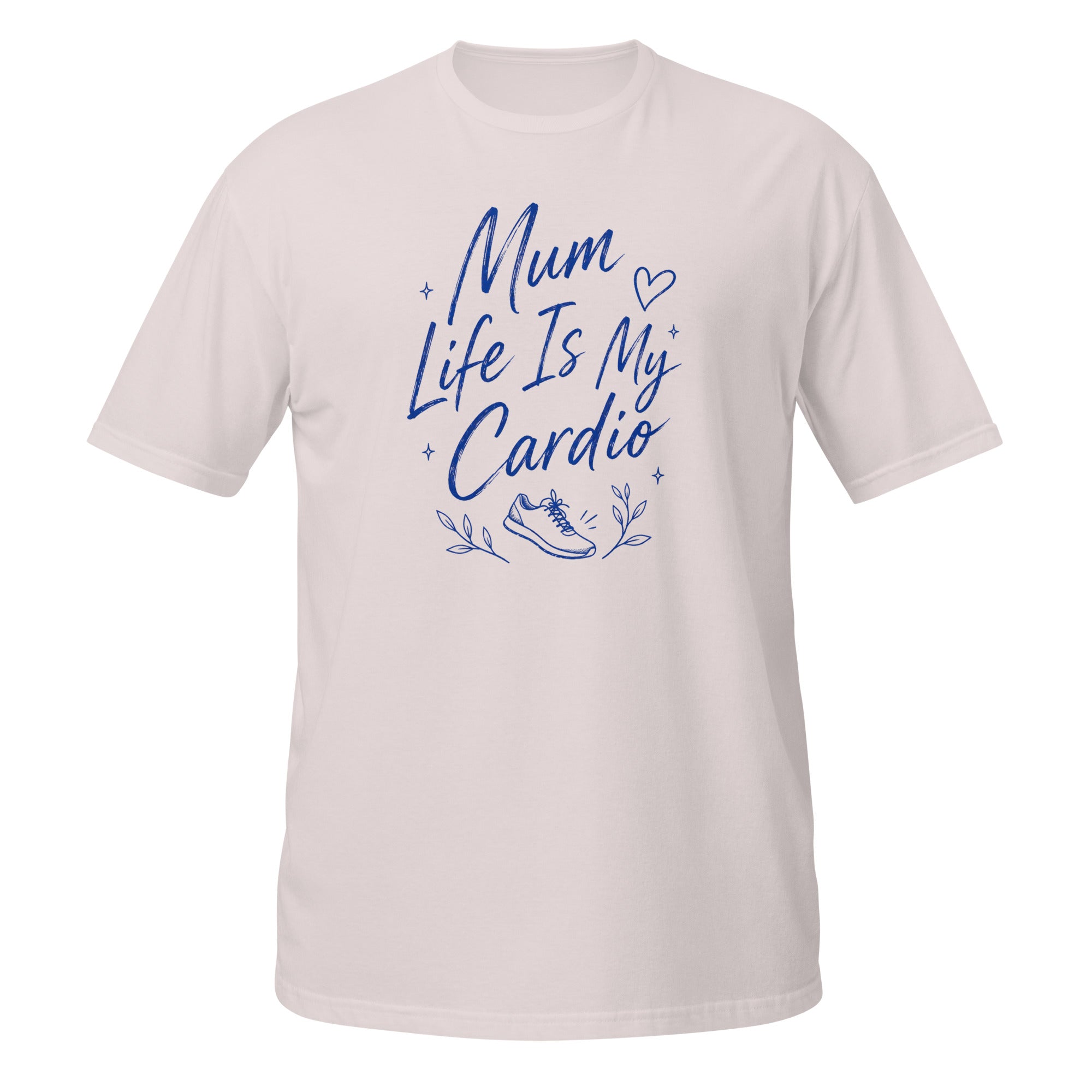 Mum Life Is My Cardio Tee - Sketchline Tees blue ink doodle T-shirt