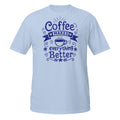 Coffee Makes Everything Better Tee - Sketchline Tees blue ink doodle T-shirt