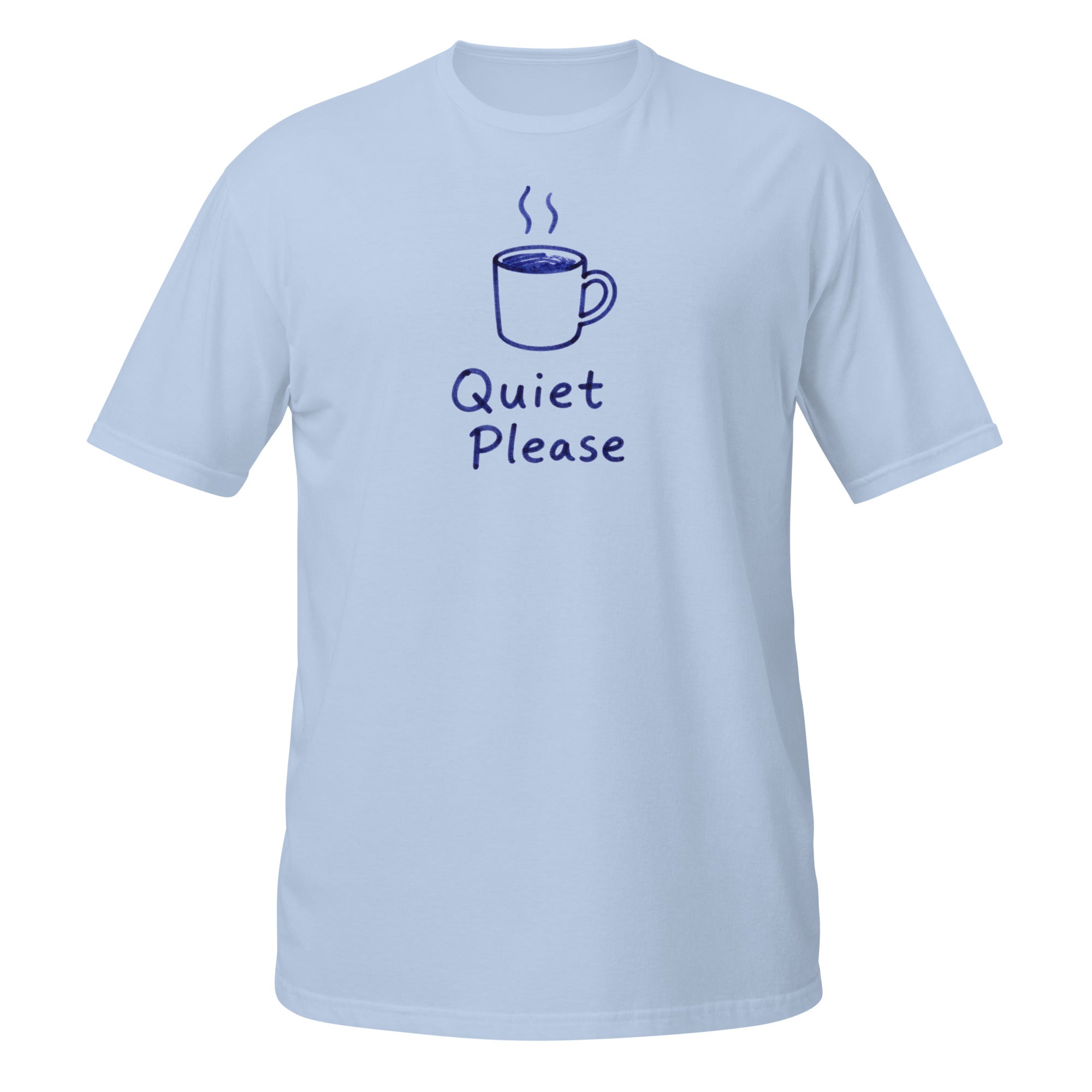 Quiet Please Tee - Sketchline Tees blue ink doodle T-shirt