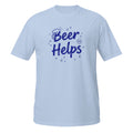 Beer Helps Tee - Sketchline Tees blue ink doodle T-shirt