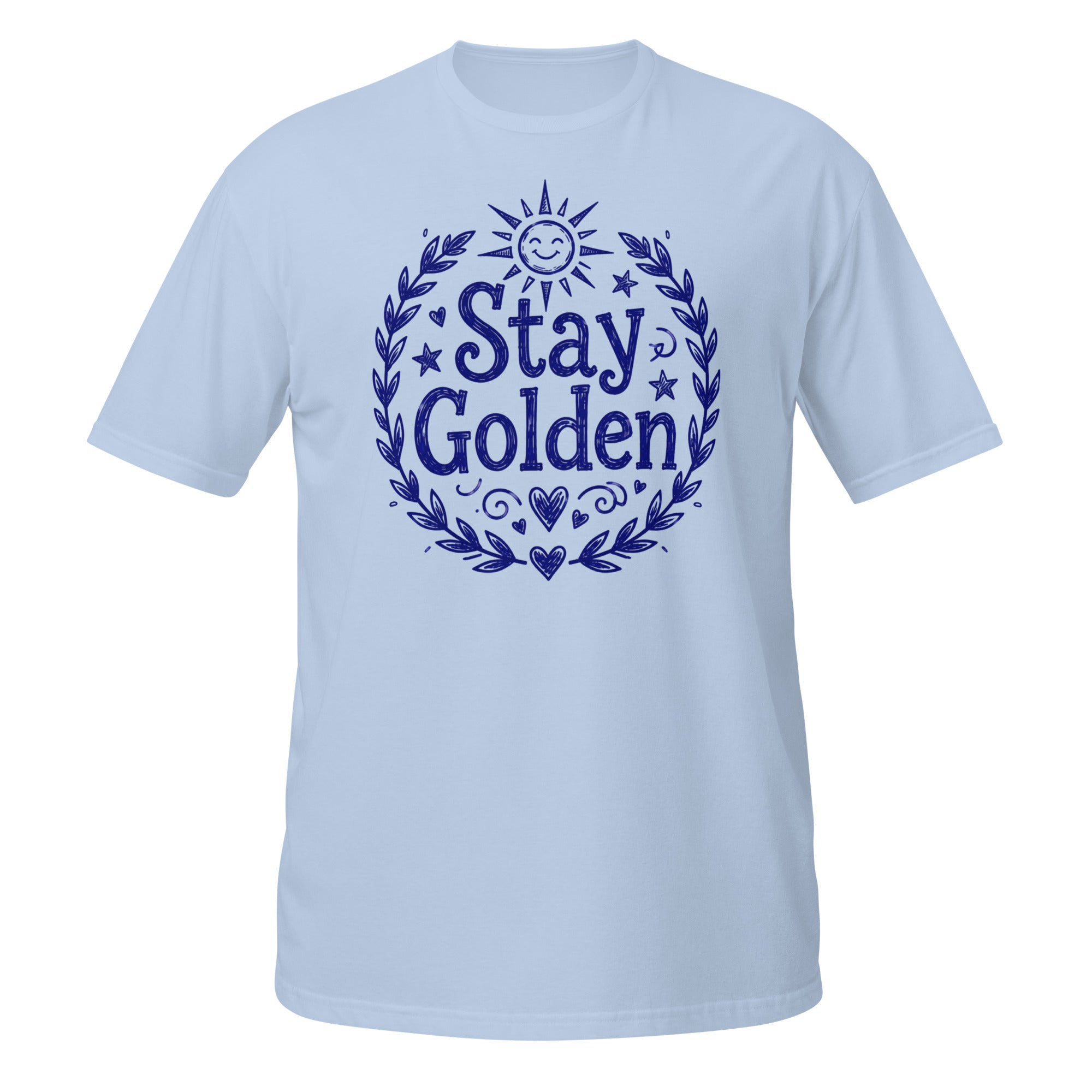 Stay Golden Tee - Sketchline Tees blue ink doodle T-shirt