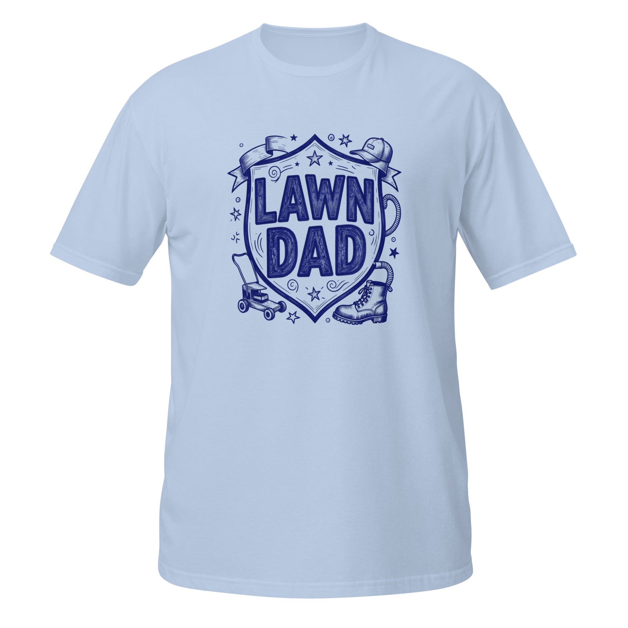 Lawn Dad Tee - Sketchline Tees blue ink doodle T-shirt