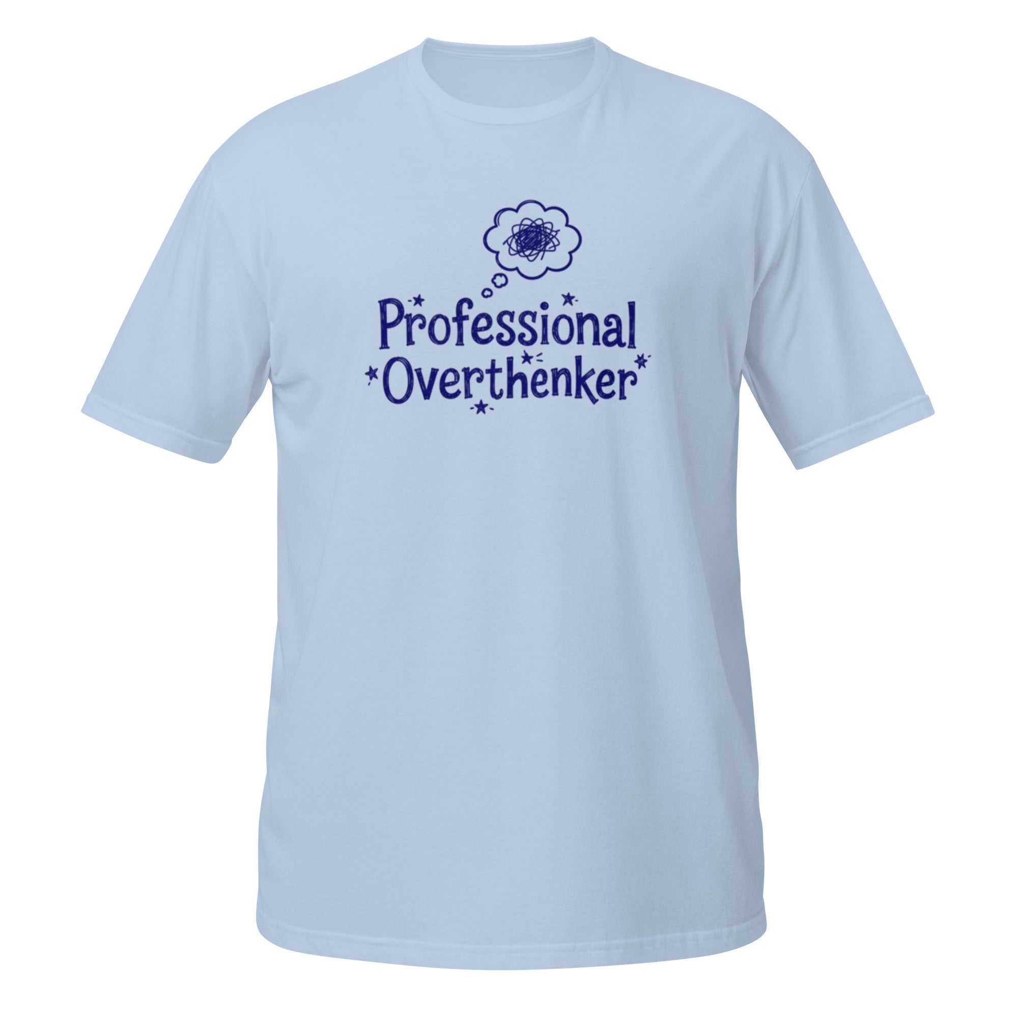 Professional Overthinker Tee - Sketchline Tees blue ink doodle T-shirt