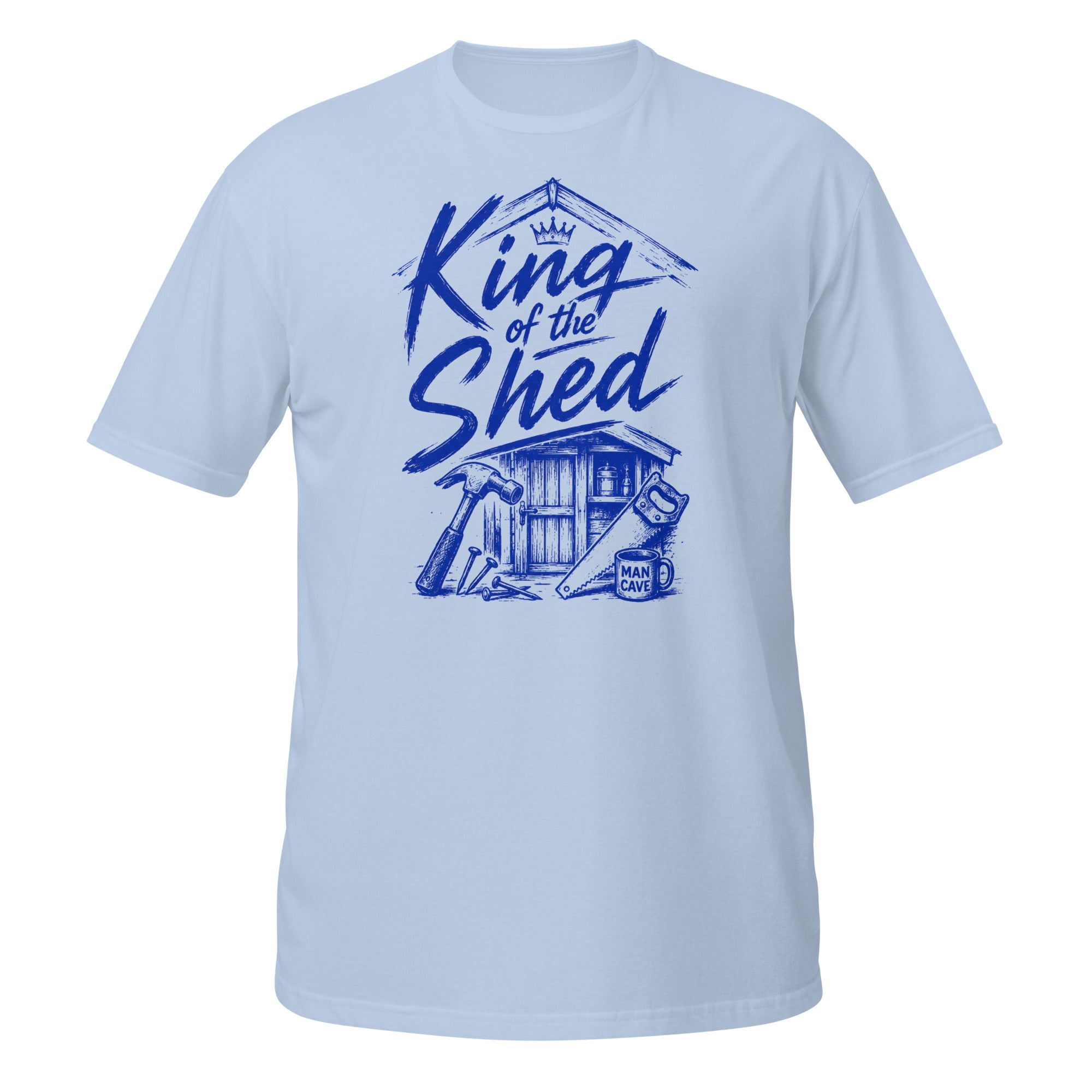 King of the Shed Tee - Sketchline Tees blue ink doodle T-shirt