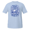 Joke About Construction Tee - Sketchline Tees blue ink doodle T-shirt
